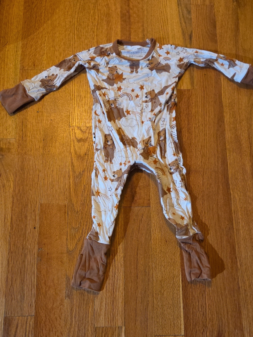 Little Sleepies Beary Sleepy Crescent Zip Onsie